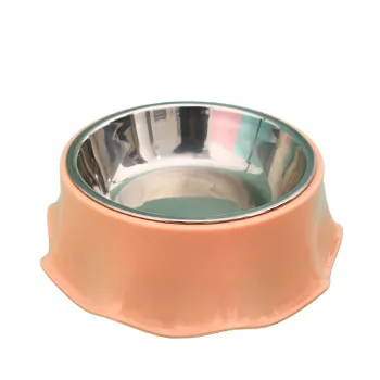 وعاء ستانلس ستيل غير قابل للانزلاق بتصميم مموج للقطط و الكلاب