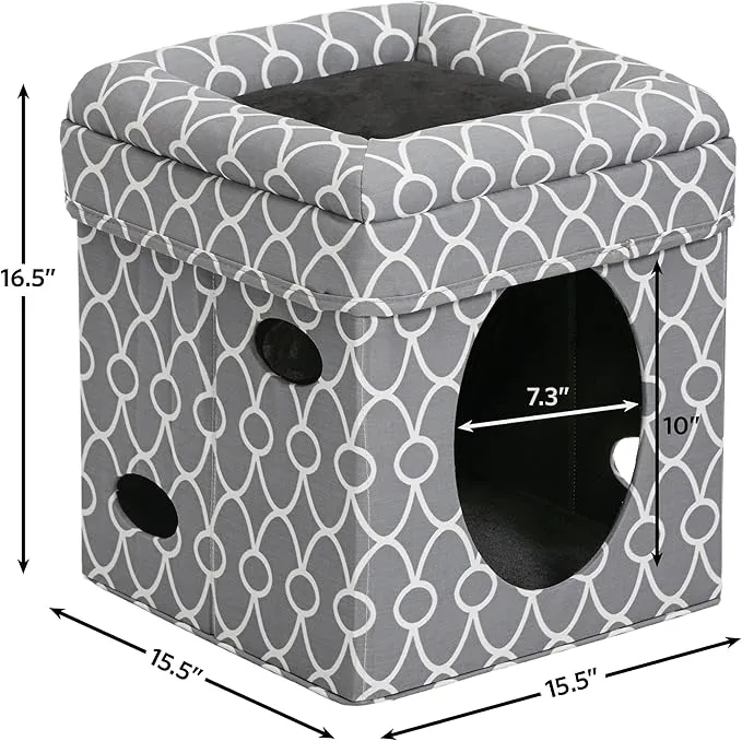 ميدويست مكعب فضولي رمادي للقطط x x 39.3 x 39.3 x 42 سم - 4